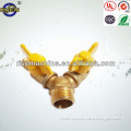 brass body double butterly handle one male thread end litter three ways gas valve